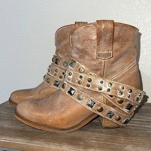 Corral Studded Strap Ankle Booties